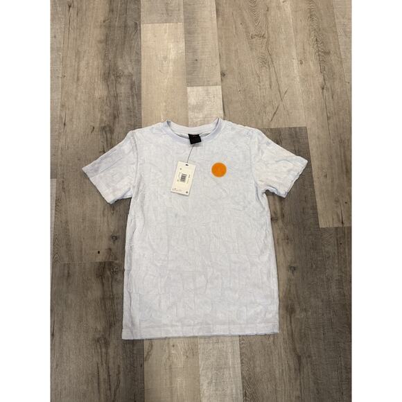 Jordan Shirt Kids Medium White Terry Cloth Patch Crewneck Short Sleeve Youth - Picture 2 of 6